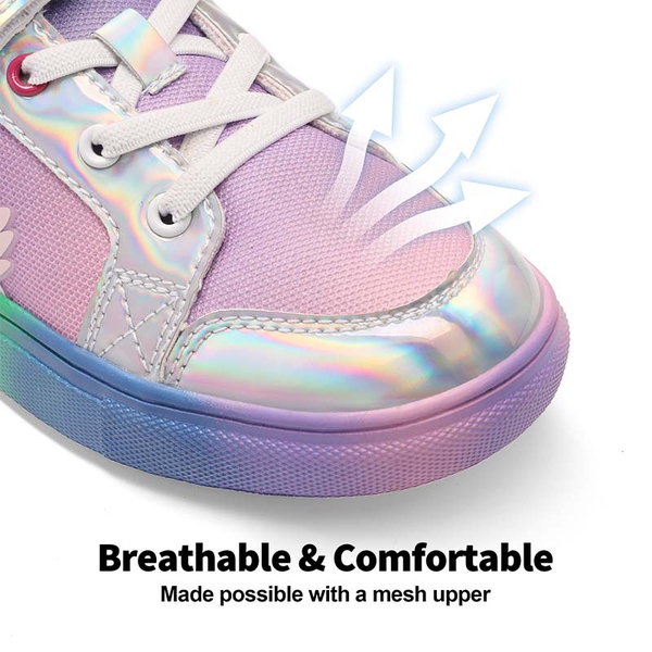 [Storybook Rainbow] Kids Breathable Fun Design Sneakers - RAINBOW  SILVER - 2